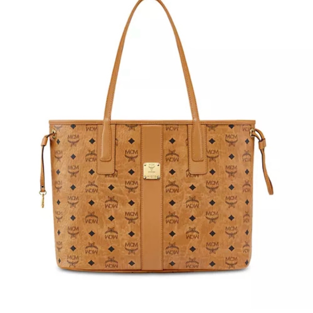 MCM Brown Logo Tote Bag